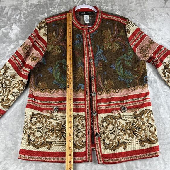 Vintage Sag Harbor Tapestry Jacket Women's 14 Red‎ Brown Pattern Detailed (1013) - Picture 11 of 11